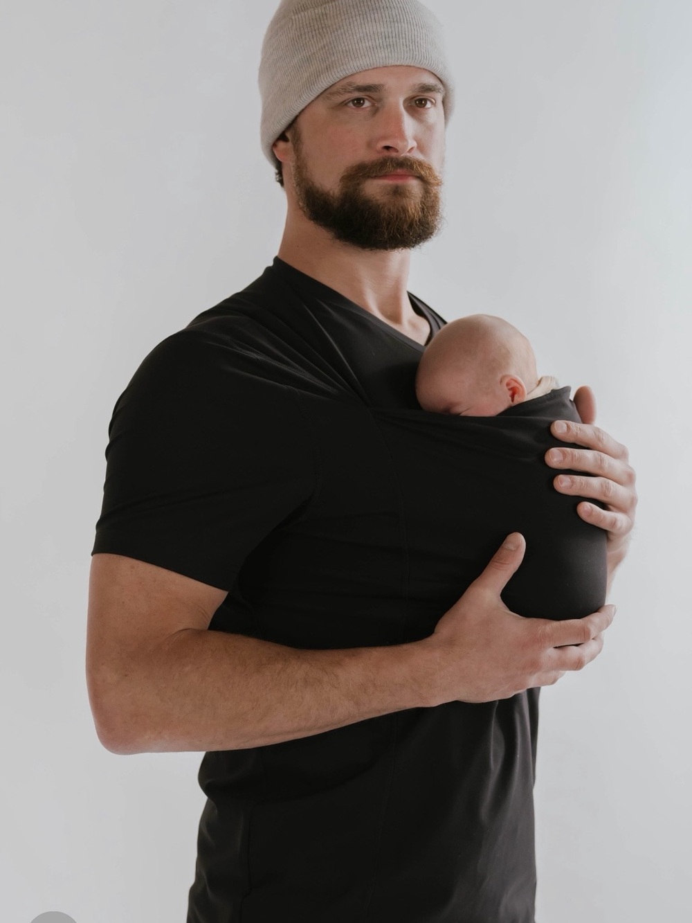 Lalabu Dad Shirt Kangaroo Pouch  Black Sz L